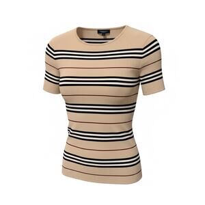 Burberry London Striped Knit Top Beige S